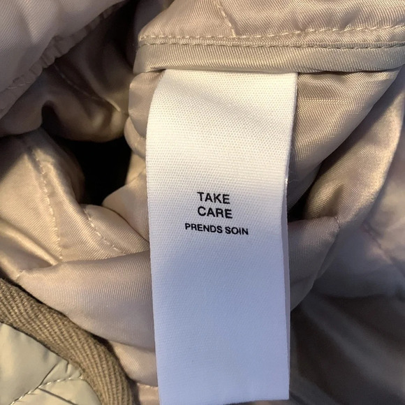 AVEC LES FILLES 1X short gray taupe putty quilted button down bomber Coat spring - Picture 9 of 11